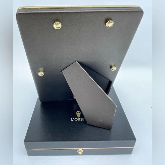 L'Objet 24K Gold 4x6 Leopard Print Picture Frame - Picture 3 of 5